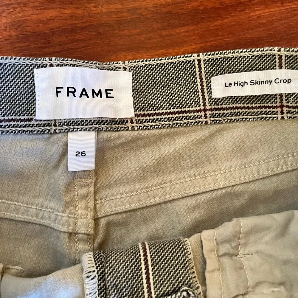Frame Le High Skinny‎ Crop Jeans in Windowpane Plaid - Picture 3 of 7
